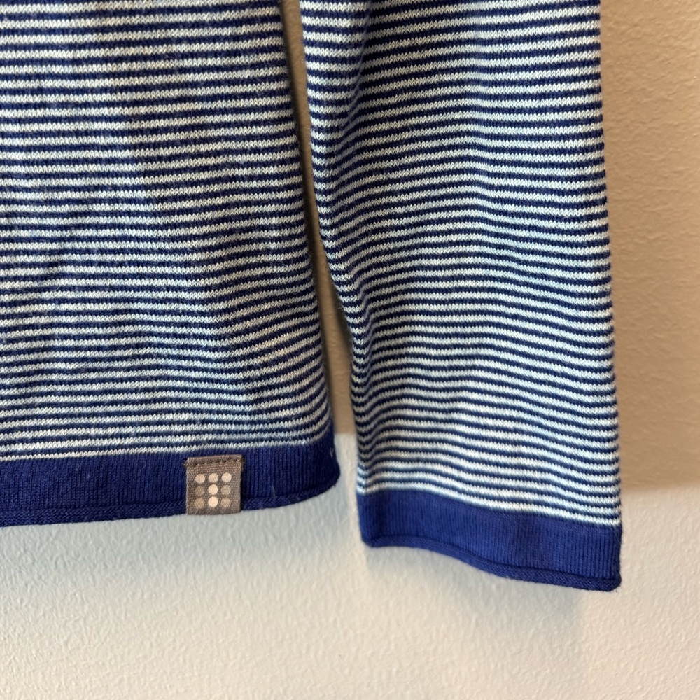 Title Nine Synergy Rolled Turtleneck Lightweight Sweater - Blue Stripe - Small - Picture 3 of 9